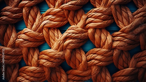 An intricate knot weaves through the coarse fibers of a taut rope, symbolizing the complexity and strength needed to hold on in life's challenges