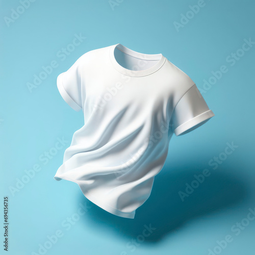 floating blank white t shirt mockup. ai generative