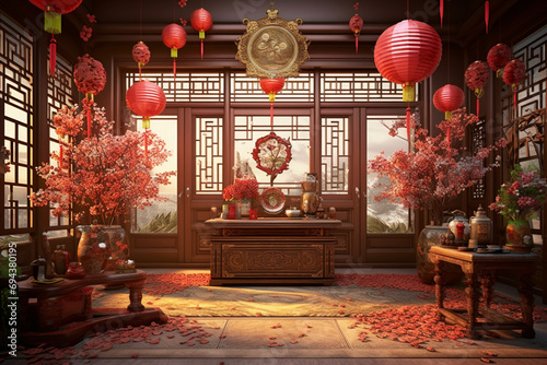 Traditional chinese house cleaning and decoration take place to welcome the new year with a fresh start.