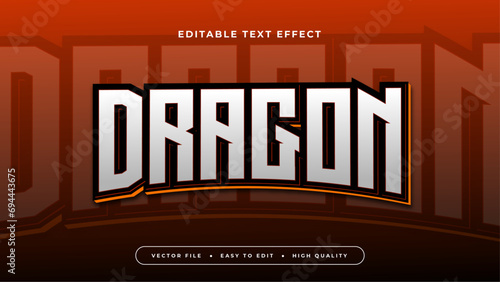 Red and white dragon 3d editable text effect - font style
