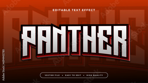 Red black and white panther 3d editable text effect - font style