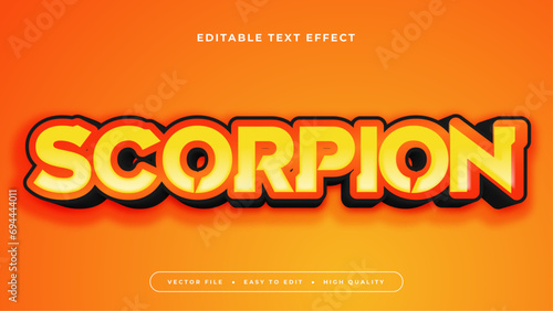 Orange and yellow scorpion 3d editable text effect - font style