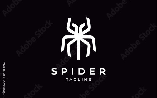 minimal spider logo design vector concept