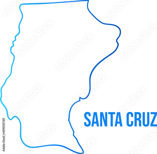 Province of Santa Cruz outline blue gradient map