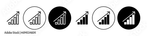 Graph vector icon set. Economic growth chart vector illustration. Increase profit margin vector sign. Stock price increase line vector icon in suitable for apps and websites UI designs.