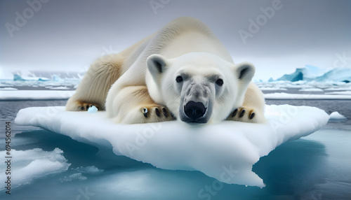 Ours polaire sur un Iceberg à la dérive