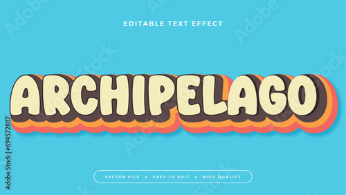 Orange beige and blue archipelago 3d editable text effect - font style