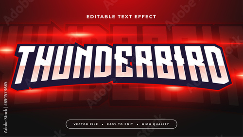 Red black and white thunderbird 3d editable text effect - font style