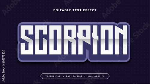 Blue and white scorpion 3d editable text effect - font style