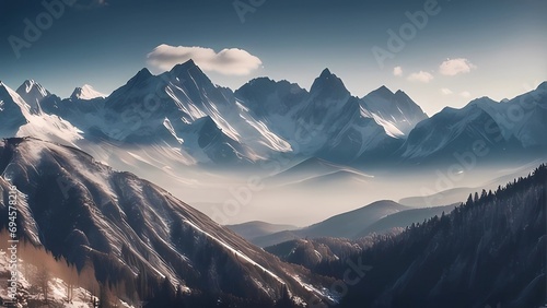 mountains with snow