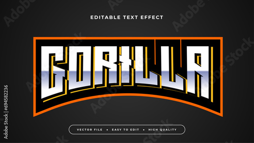Black orange and white gorilla 3d editable text effect - font style