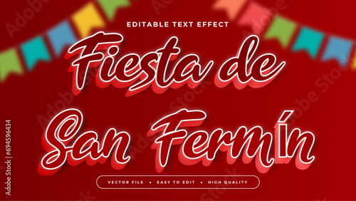 Colorful fiesta de san fermin 3d editable text effect - font style