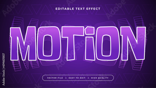 Purple white motion 3d editable text effect - font style