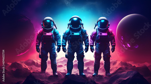 Adventure of three spacemen or astronauts on Mars.
