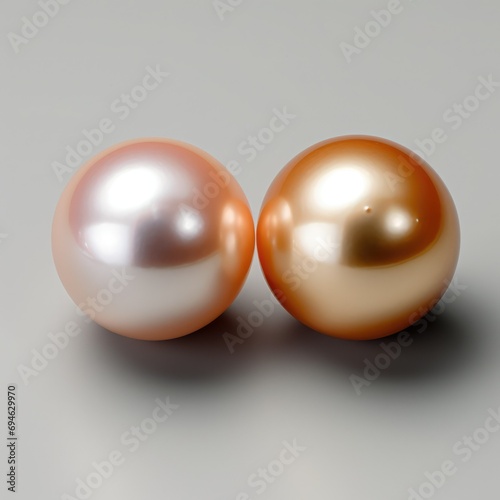Loose pearl for earring, pink and golden orange color