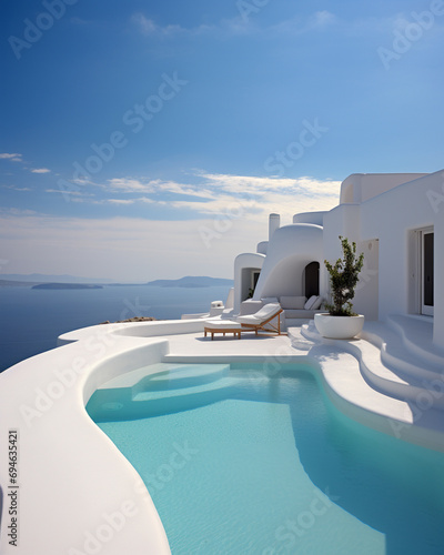 Architector, house design, Santorini, pool outdoor