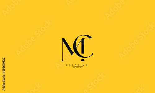 Alphabet letters Initials Monogram logo MC C M CM