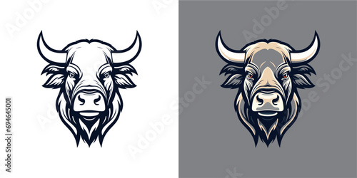 buffalo mascot logo, illustration, vector