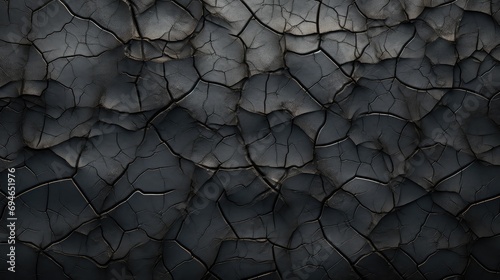 Abstract Black Cracked Texture Background