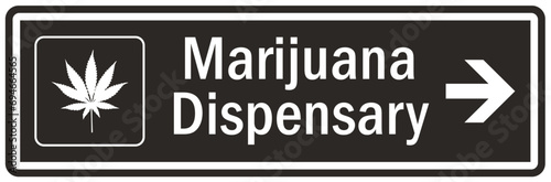 Marijuana dispensary sign and labels