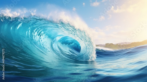Ocean Wave. Nature, Sea, Beach, Extreme Weather Concept 