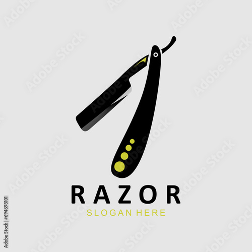 Straight razors for shaving graphic sign isolated on white background
