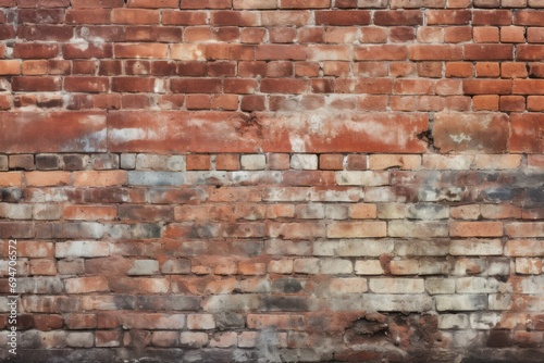 Old brick wall texture with varying shades of red and weathered mortar joints.
