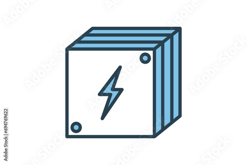 fuel cell icon. icon related with energy and technological development . flat line icon style. Simple vector design editable