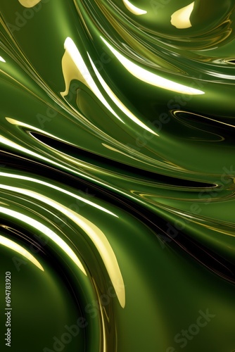 Glossy khaki metal fluid glossy chrome mirror water effect background backdrop texture