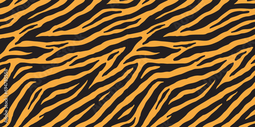 Tiger seamless repeated pattern. Vector background print illustration.