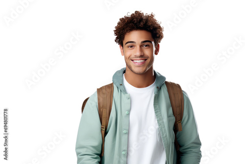 Smiling University Student Isolated On Transparent Background