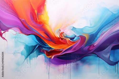 Abstract painting showcasing a vibrant spectrum of colors