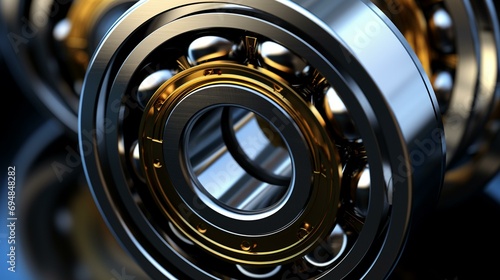 A close-up of a ball bearing in motion within a mechanical assembly,[mechanical engineering]