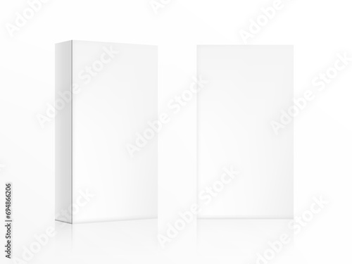 Front And Perspective Views Of White Box