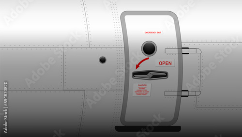 3D Realistic Abstract Airplane Emergency Exit Door
