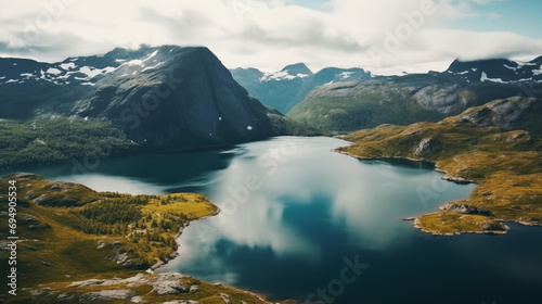 Norwegian majesty aerial dance of lakes and mountains