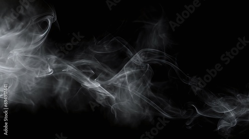 Abstract Swirling Smoke Wisps on Black Background Elegant Mystery Wallpaper