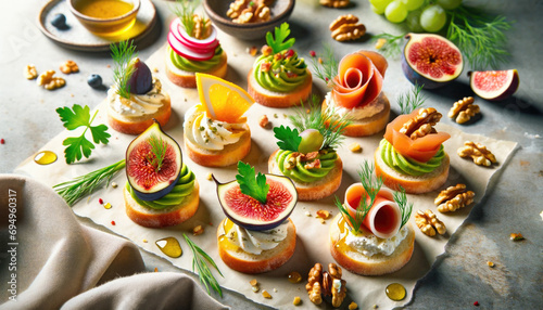 Gourmet Assorted Canape for festive dinner
