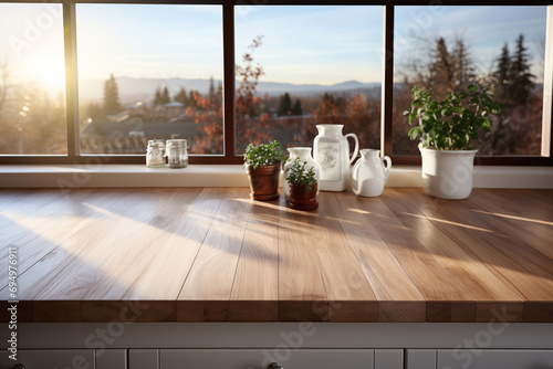 kitchen wooden countertop in a light minimalist Scandinavian style