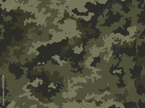 Khaki camouflage seamless vector pattern, forest camouflage texture, military background. Hunting print. Urban print.