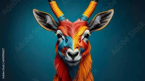 Concepto de un ciervo en 3d colorido. Generado por la. 