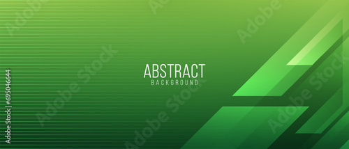 abstract green banner background with diagonal lines and shapes. vector illustration
