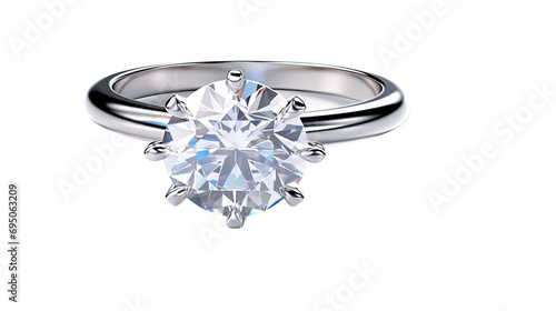 Diamond ring isolated on transparent a white background