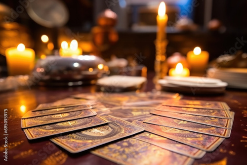 An image of a tarot card reading in progress
