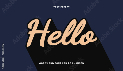hello classic text effect editable eps cc