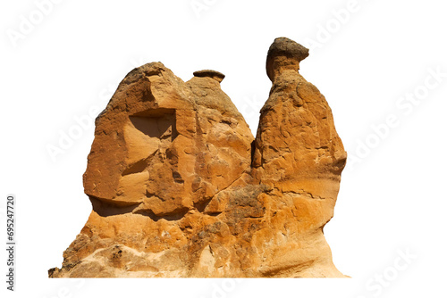 Isolated geological formations. Cappadocia is one of the most famous touristic regions of Turkey. The Rock Sites of Cappadocia are UNESCO World Heritage sites. 