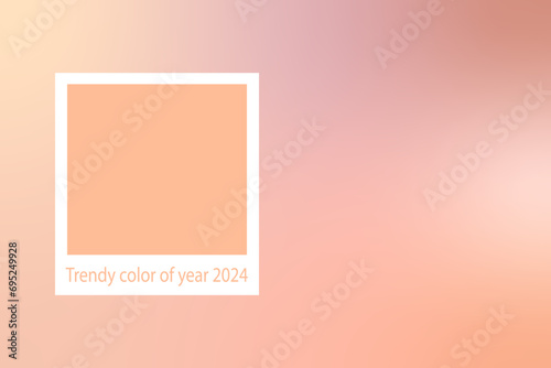 Trendy color of year 2024 Trendy color sample. Abstract floral pattern swatch colors collage. Peach new trend