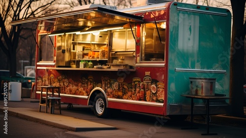 A street side food truck for fast food