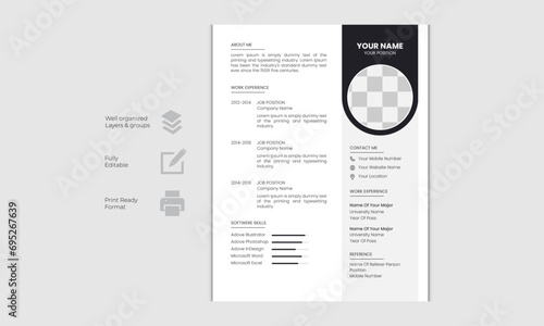 Modern Creative Vector Resume Design Template