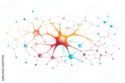 Nebula Neural Neon Brain Cell Energy 3D Icon Vector Connections, Brain Dots Pattern Neuronal Network, Vibrant Digital Art Microscopic Mycelium Membran, Colored DNA background motley radiant Wallpaper